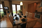 Inganess Lodge dining area and patio doors